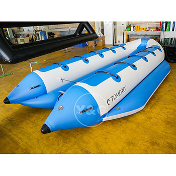 インフレータブル 10 人乗り青いバナナ ボートGT143